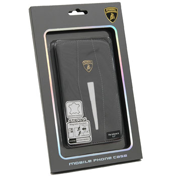 Lamborghini iPhone6/6s Book Type Leather Case(Magnet/Black/Whiter)