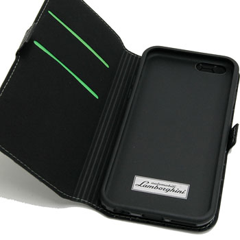 Lamborghini iPhone6/6s Book Type Leather Case(Magnet/Black/Green)