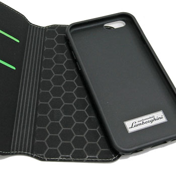 Lamborghini iPhone6/6s Book Type Leather Case(Magnet/Black/Green)