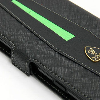Lamborghini iPhone6/6s Book Type Leather Case(Magnet/Black/Green)