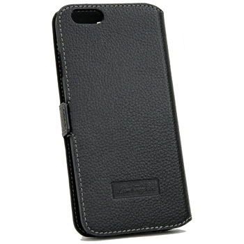 Lamborghini iPhone6/6s Book Type Leather Case(Black/Black Stripe)