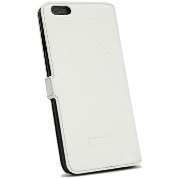 Lamborghini iPhone6/6s Plus Book Type Leather Case(White/Black Stripe)