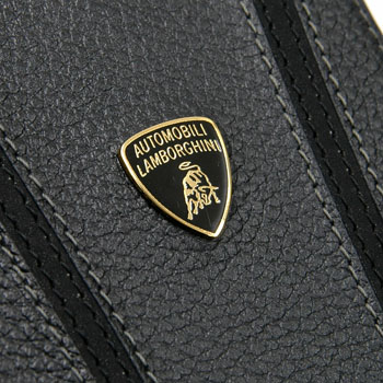 Lamborghini iPhone6/6s Plus Book Type Leather Case(Black/White Stripe)