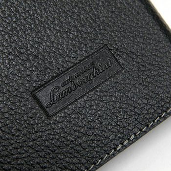 Lamborghini iPhone6/6s Plus Book Type Leather Case(Black/White Stripe)