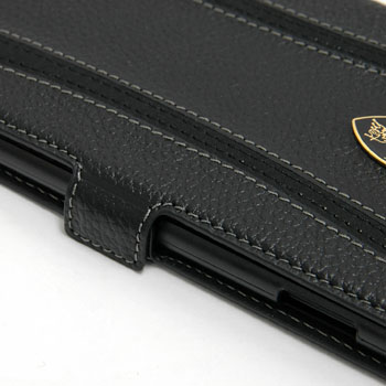 Lamborghini iPhone6/6s Plus Book Type Leather Case(Black/White Stripe)