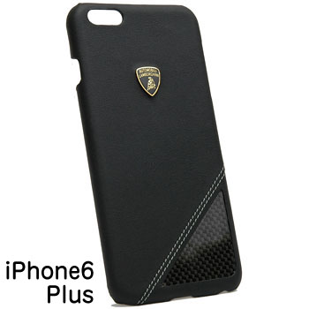 Lamborghini純正iPhone6/6s Plusレザー背面ケース(ブラック/カーボン)