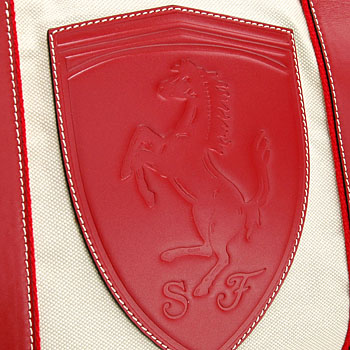 Ferrari Formula 1 Club canvas and leather Boston bag