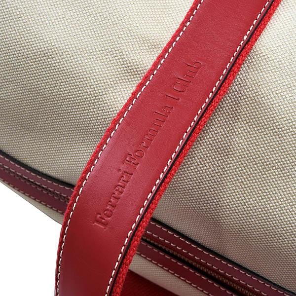 Ferrari Formula 1 Club canvas and leather Boston bag