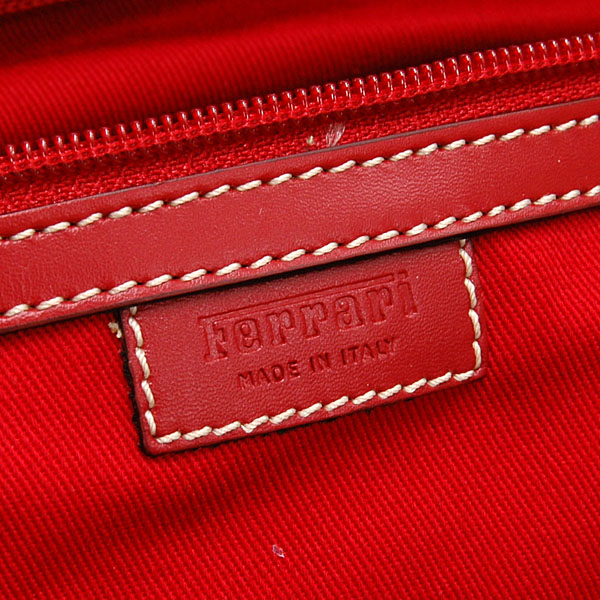 Ferrari Formula 1 Club canvas and leather Boston bag