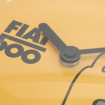 FIAT 500 Wall Clock-Yellow/250mm-