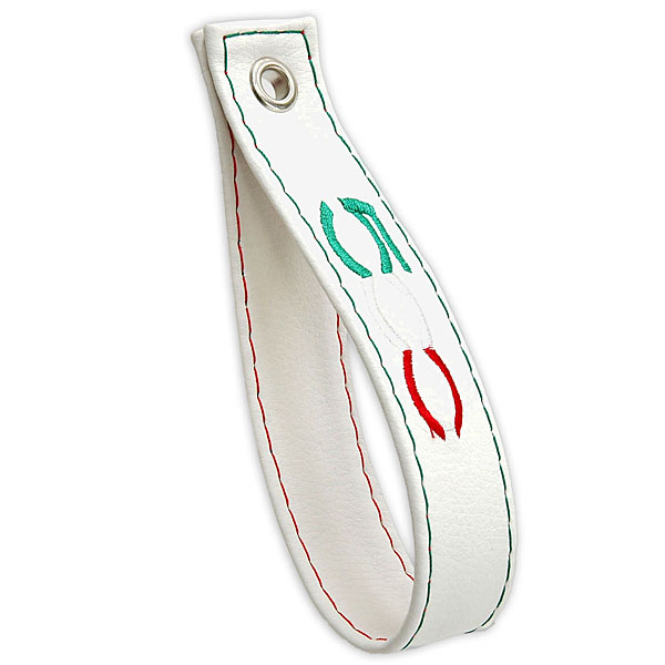 FIAT New 500 Rear Gate Leather Strap(Gray/Tricolor Logo)<br><font size=-1 color=red>04/24到着</font>