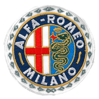 Alfa Romeo MILANOエンブレムワッペン(白枠/80mm)