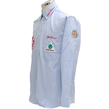 Alfa Romeo Button Down Shirts-ALFA CORSE/Blue-