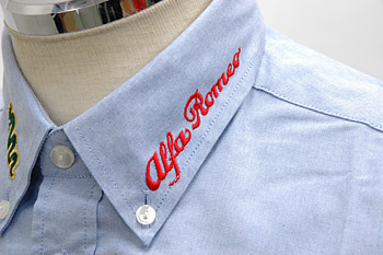 Alfa Romeo Button Down Shirts-ALFA CORSE/Blue-