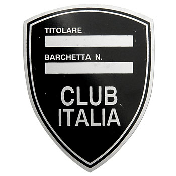 Barchetta CLUB ITALIA Version Chassis Plate