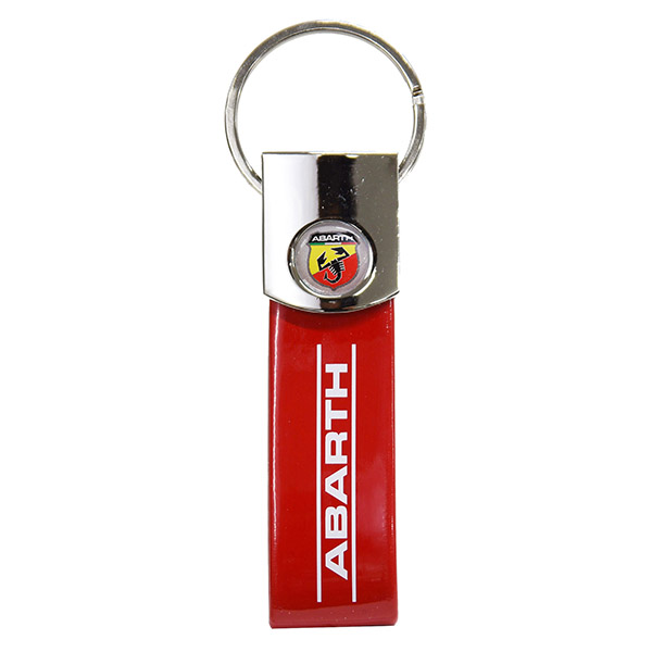 ABARTH Genuine Strap Shaped Keyring-Red Band-