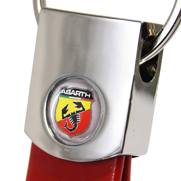 ABARTH Genuine Strap Shaped Keyring-Red Band-