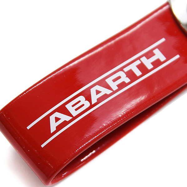 ABARTH Genuine Strap Shaped Keyring-Red Band-