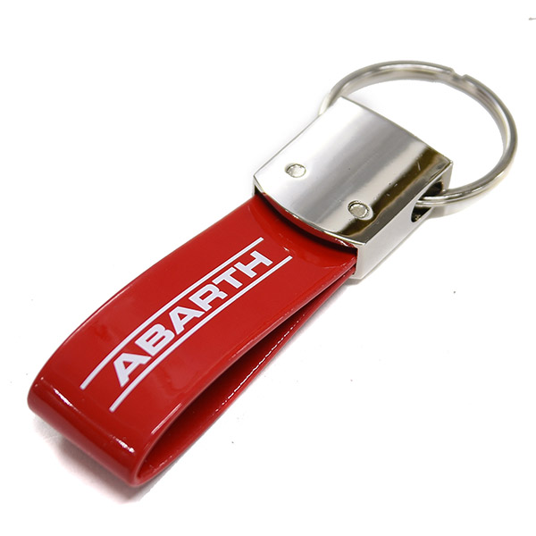 ABARTH Genuine Strap Shaped Keyring-Red Band-