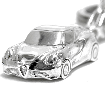 Alfa Romeo 4C Sterling Silver Keyring