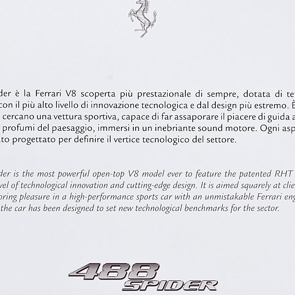 Ferrari 488spider Presentation Card