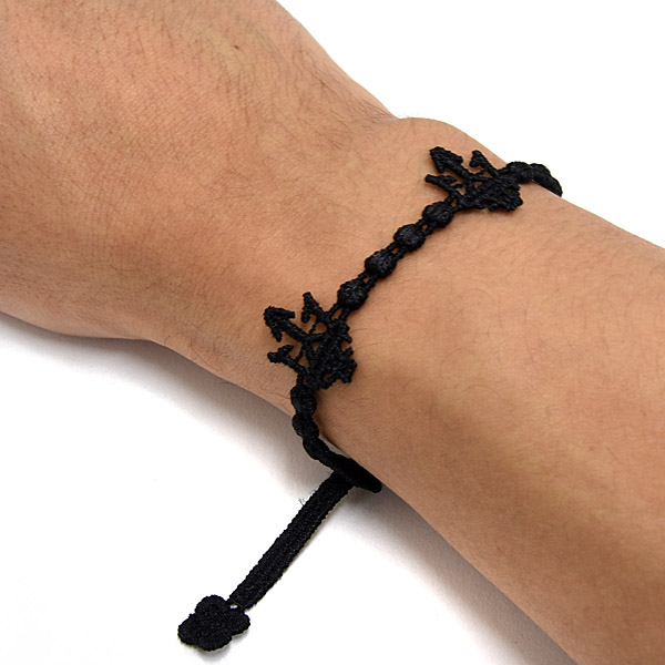 MASERATI TRIDENTE Lace Bracelet by Cruciani(Black)