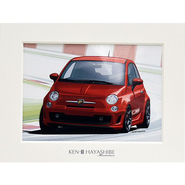 500 ABARTH Illustration(Red) by Kenichi Hayashibe