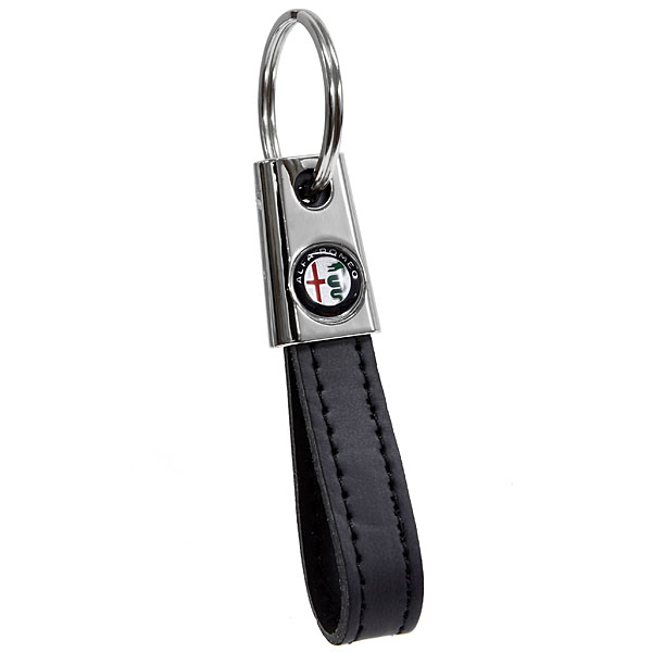 Alfa Romeo Strap Shaped Keyring(New Color Emblem/Black)