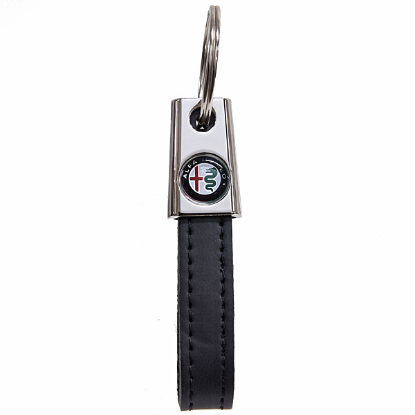 Alfa Romeo Strap Shaped Keyring(New Color Emblem/Black)