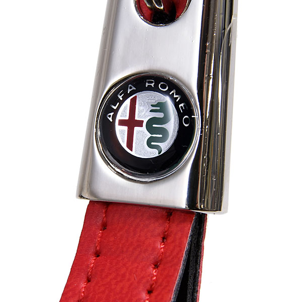 Alfa Romeoストラップタイプキーリング (Newカラーエンブレム/レッド)