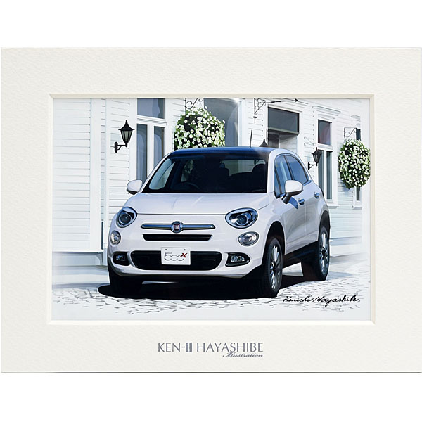 FIAT 500X Illustration(White) by Kenichi Hayashibe