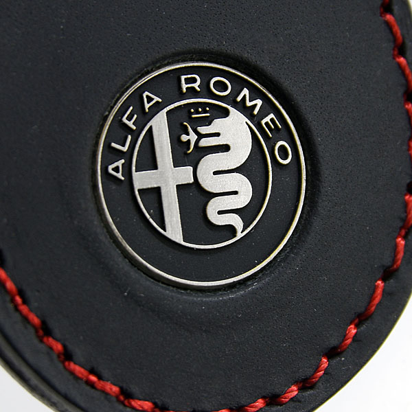 Alfa Romeo Newエンブレムレザーベースキーリング(ブラック)