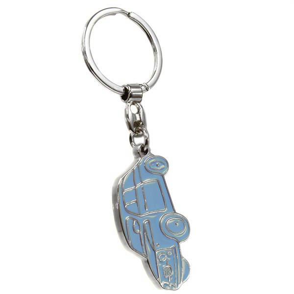 FIAT 500 Shaped Enamel Keyring(Light Blue)