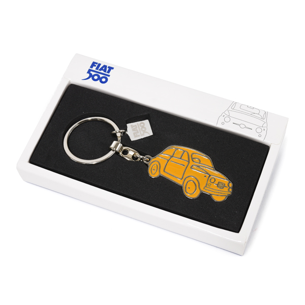 FIAT 500 Shaped Enamel Keyring(Yellow)