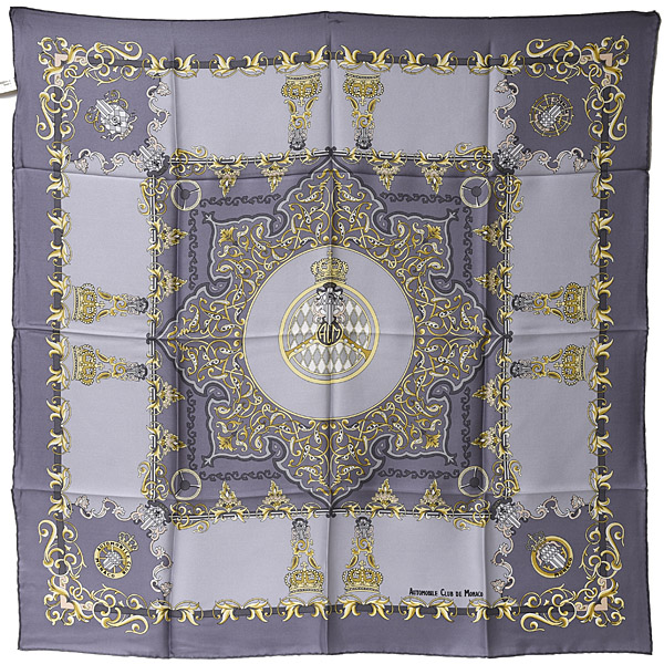 AUTOMOBILE CLUB DE MONACO Official Silk Scarf(Gray)