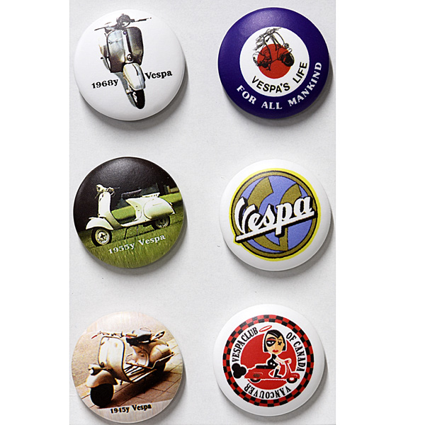 Vespa Button Badge Set D