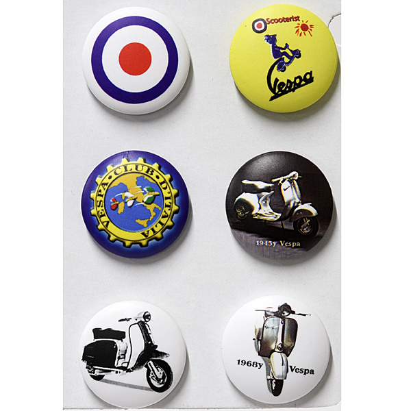 Vespa Button Badge Set B