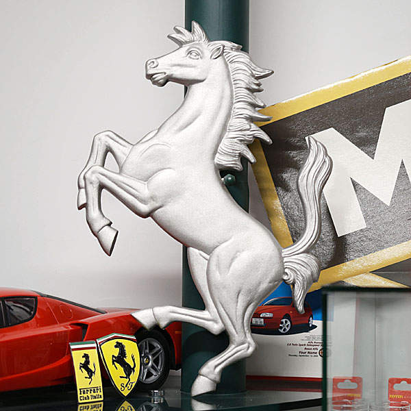 Ferrari純正Cavallino壁掛けオブジェ(つや消しアルミ/Small) 58cm