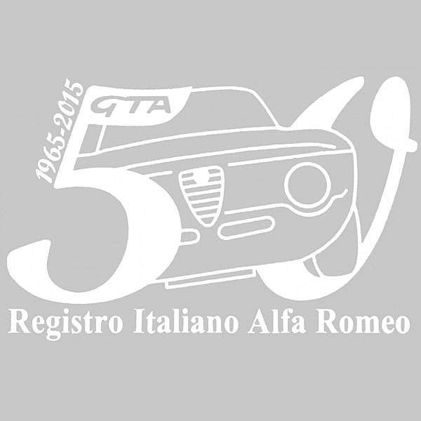 Alfa Romeo GIULIA GTA 50周年記念ロゴステッカー(ホワイト) by RIA(Registro Italiano Alfa Romeo)