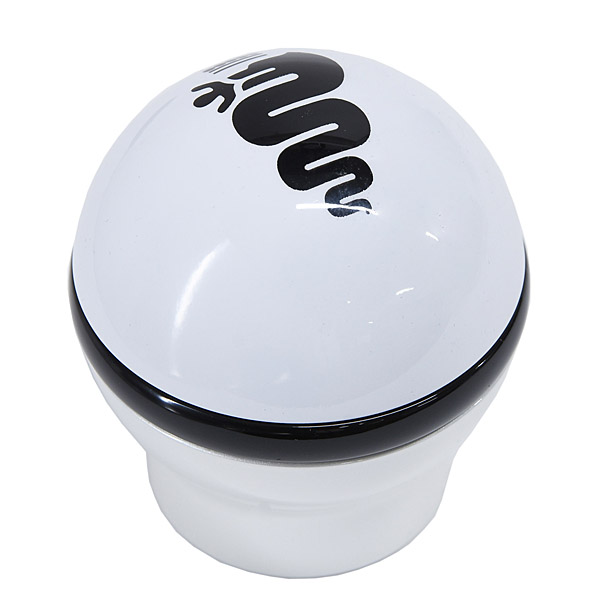 Alfa Romeo Biscione Aluminium Gear Knob(Reverse Lock/White/Black Line)<br><font size=-1 color=red>03/02到着</font>