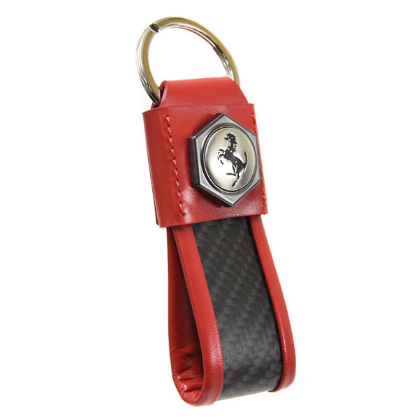 Genuine Ferrari California T Keyring in Red Genuine Leather Made in Italy 