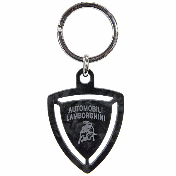 Lamborghini Genuine Emblem Shaped Forged Carbon Keyring