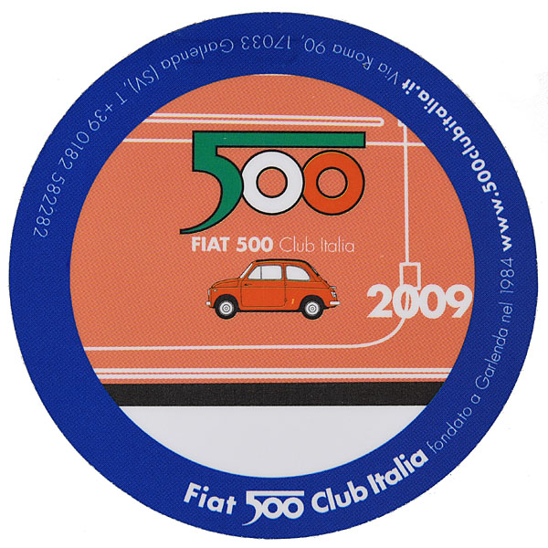 FIAT 500 CLUB ITALIA 2009 ステッカー(裏貼りタイプ)