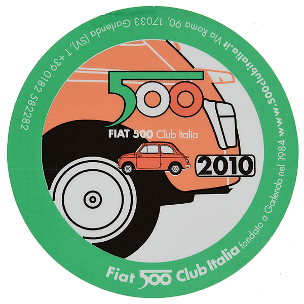 FIAT 500 CLUB ITALIA 2010 Sticker(Reverse Type)