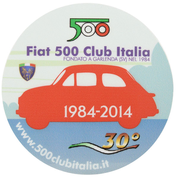 FIAT 500 CLUB ITALIA 2014ステッカー(裏貼りタイプ)