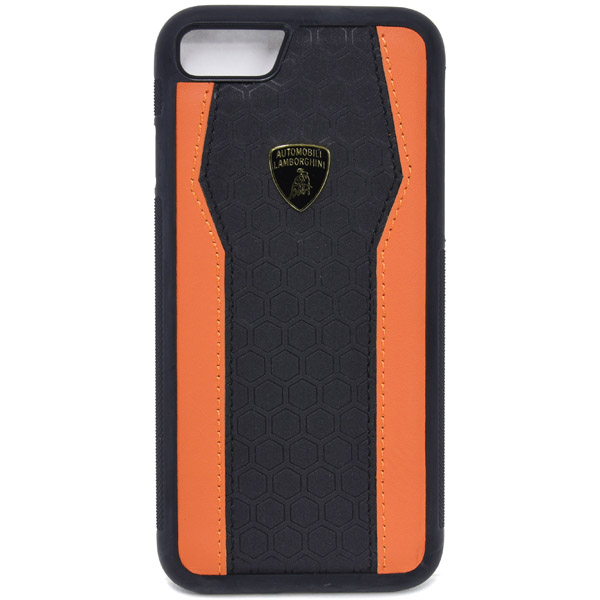 Lamborghini iPhone7 Leather Case(Black/Orange)