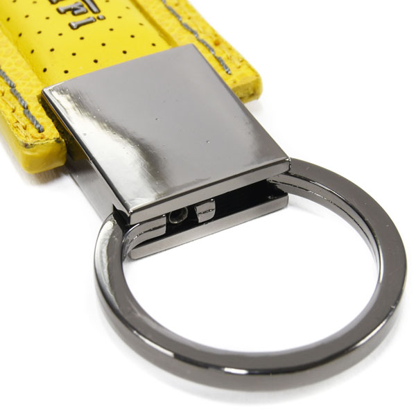 Ferrari Logo Leather Keyring(Yellow)