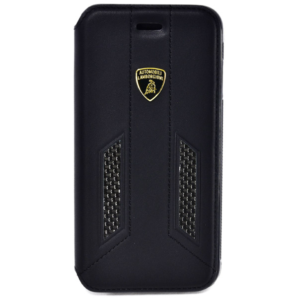 Lamborghin iPhone7 Book Shaped Leather Case(Black/Carbon)