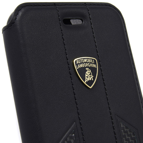 Lamborghin iPhone7 Book Shaped Leather Case(Black/Carbon)
