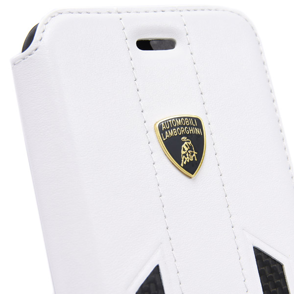 Lamborghini iPhone7 Book Shaped Leather Case(White/Carbon)